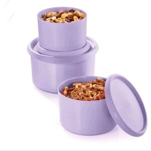 Tupperware Onr Touch Purple Canister Set NEW